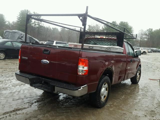 1FTRF12W94NA68285 - 2004 FORD F150 MAROON photo 4