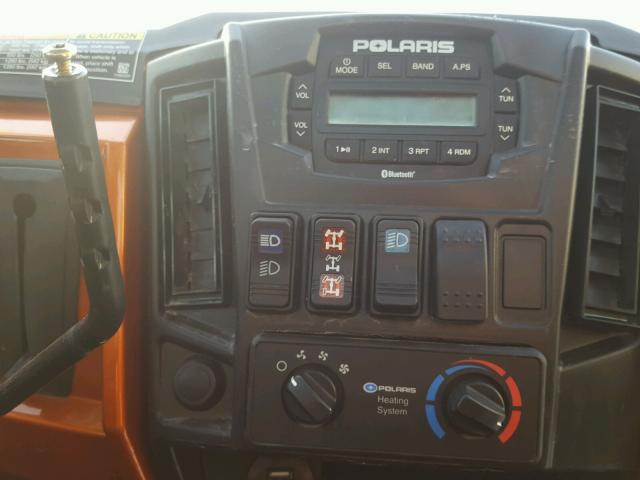 4XAUH9EA8EB927508 - 2014 POLARIS RANGER 900 ORANGE photo 9