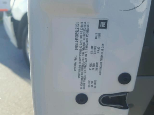 1G1ZT62865F119849 - 2005 CHEVROLET MALIBU MAX 白色 照片 10