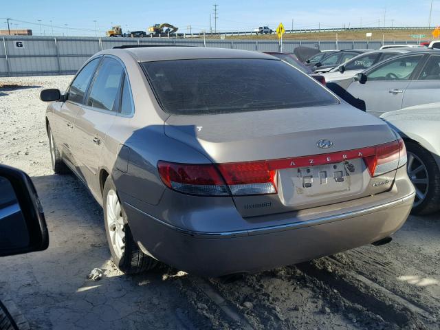 KMHFC46F76A089889 - 2006 HYUNDAI AZERA SE TAN photo 3