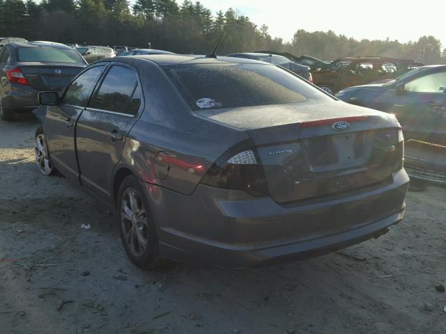 3FAHP0HA8CR227751 - 2012 FORD FUSION SE GRAY photo 3