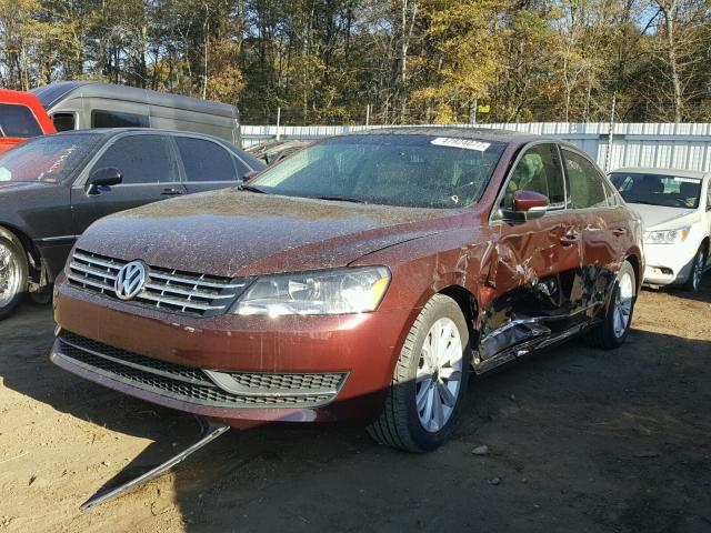 1VWCH7A3XDC095904 - 2013 VOLKSWAGEN PASSAT SEL BURGUNDY photo 2