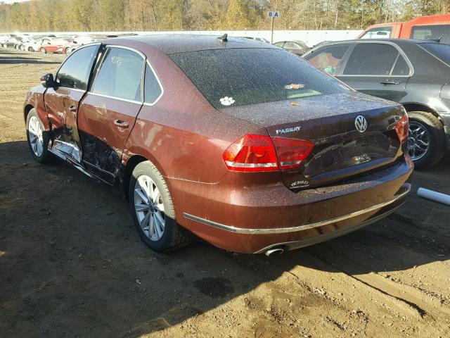 1VWCH7A3XDC095904 - 2013 VOLKSWAGEN PASSAT SEL BURGUNDY photo 3