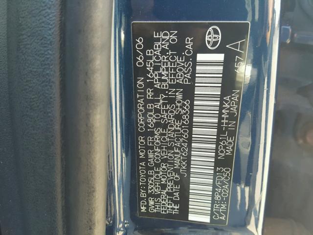 JTKKT624760168366 - 2006 TOYOTA SCION XA BLUE photo 10
