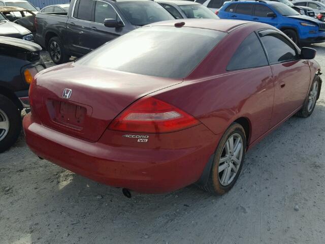 1HGCM81654A023553 - 2004 HONDA ACCORD EX RED photo 4