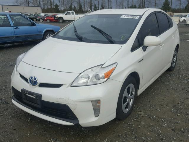 JTDKN3DUXC5434233 - 2012 TOYOTA PRIUS WHITE photo 2