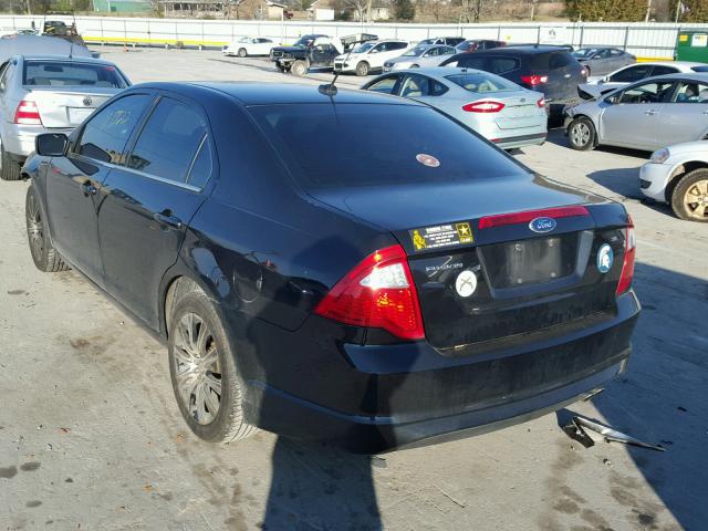 3FAHP0HA2AR374659 - 2010 FORD FUSION SE BLACK photo 3