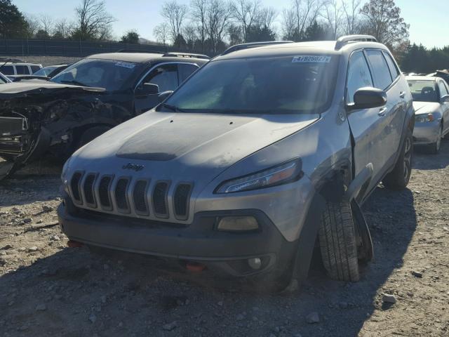 1C4PJMBBXFW614545 - 2015 JEEP CHEROKEE T GRAY photo 2