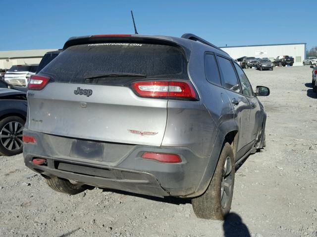 1C4PJMBBXFW614545 - 2015 JEEP CHEROKEE T GRAY photo 4