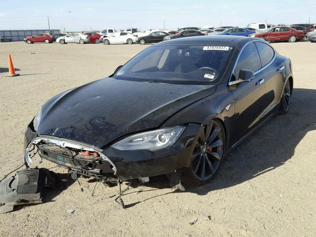 5YJSA1H15EFP48065 - 2014 TESLA MODEL S BLACK photo 2