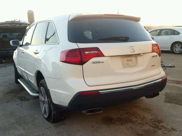 2HNYD2H21CH527225 - 2012 ACURA MDX WHITE photo 3