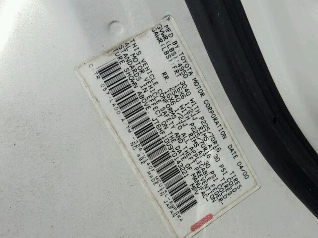 JT6HF10U9Y0143221 - 2000 LEXUS RX 300 CREAM photo 10