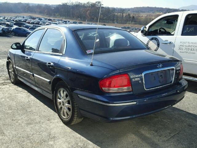 KMHWF35H03A756849 - 2003 HYUNDAI SONATA GLS BLUE photo 3