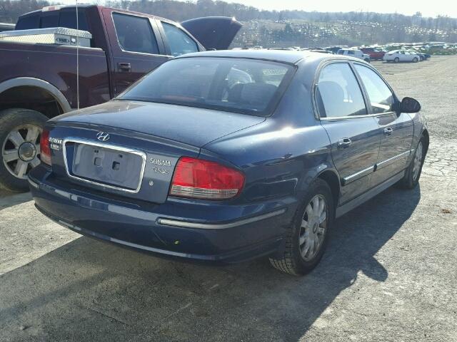 KMHWF35H03A756849 - 2003 HYUNDAI SONATA GLS BLUE photo 4