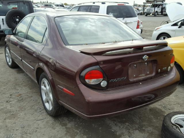 JN1CA31D6YT542472 - 2000 NISSAN MAXIMA GLE BURGUNDY photo 3