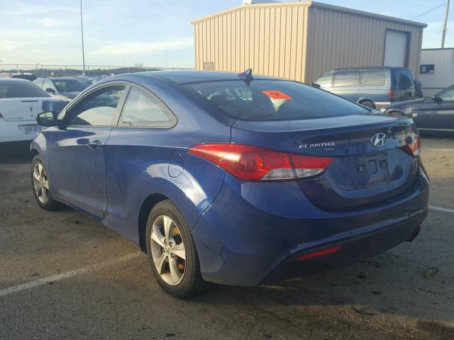 KMHDH6AE8DU014617 - 2013 HYUNDAI ELANTRA CO BLUE photo 3