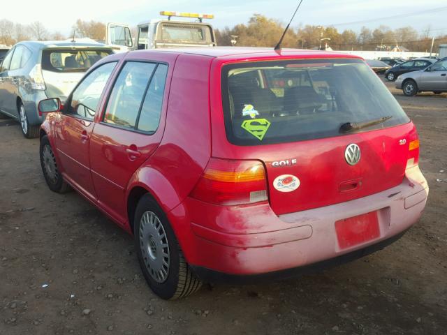 9BWFK61J224042198 - 2002 VOLKSWAGEN GOLF GL RED photo 3