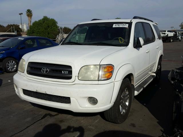 5TDZT34AX3S204504 - 2003 TOYOTA SEQUOIA SR WHITE photo 2