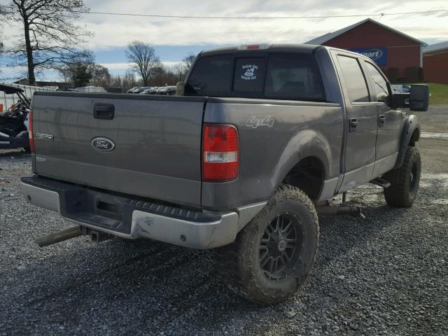 1FTPW14505FB36027 - 2005 FORD F150 SUPER GRAY photo 4