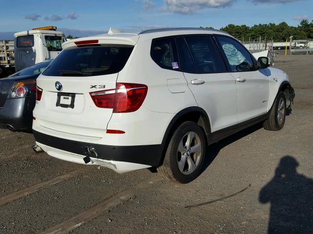 5UXWX5C53BL712836 - 2011 BMW X3 XDRIVE2 WHITE photo 4