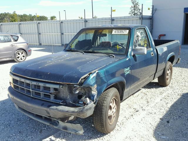 1B7FL26X6SW947500 - 1995 DODGE DAKOTA GREEN photo 2