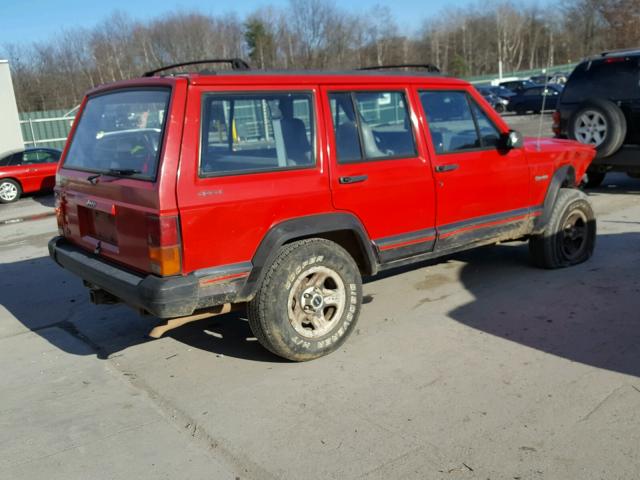 1J4FJ68S7TL324009 - 1996 JEEP CHEROKEE S RED photo 4