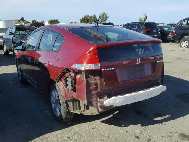 JHMZE2H75AS029326 - 2010 HONDA INSIGHT EX RED photo 3