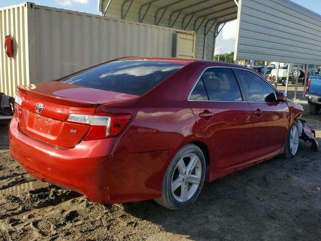 4T1BF1FK0EU833122 - 2014 TOYOTA CAMRY L RED photo 4