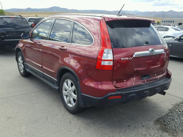 JHLRE48727C046202 - 2007 HONDA CR-V EXL BURGUNDY photo 3