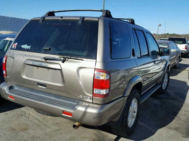 JN8DR09X21W570687 - 2001 NISSAN PATHFINDER TAN photo 4