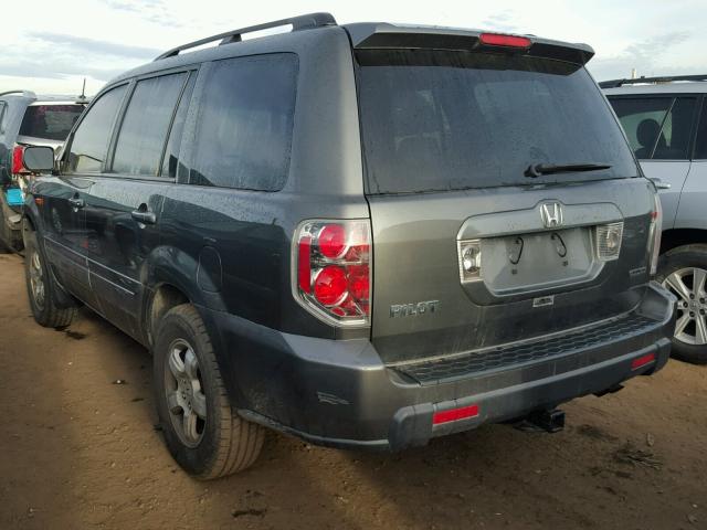 2HKYF186X7H504598 - 2007 HONDA PILOT EXL GRAY photo 3