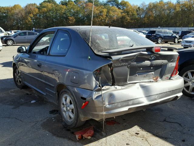 KMHCG35C74U306328 - 2004 HYUNDAI ACCENT GL GRAY photo 3