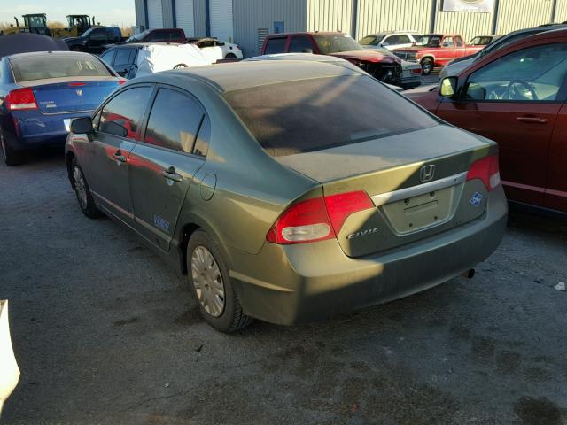 1HGFA46529L001150 - 2009 HONDA CIVIC GX GREEN photo 3