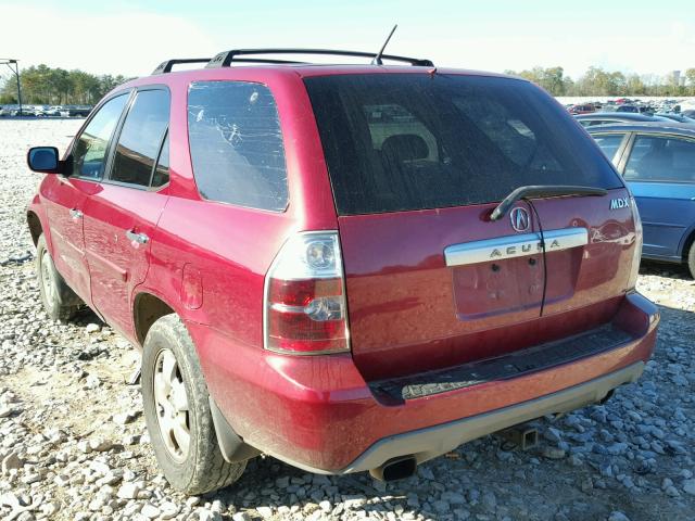 2HNYD18684H522893 - 2004 ACURA MDX TOURIN BURGUNDY photo 3