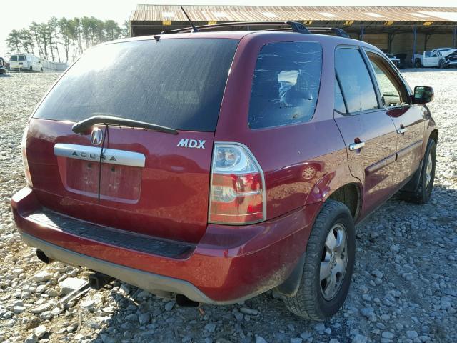 2HNYD18684H522893 - 2004 ACURA MDX TOURIN BURGUNDY photo 4