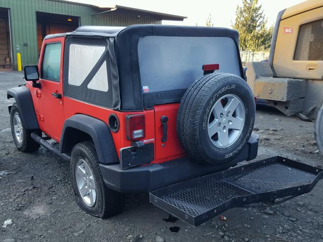 1C4AJWAG3DL678360 - 2013 JEEP WRANGLER S RED photo 3