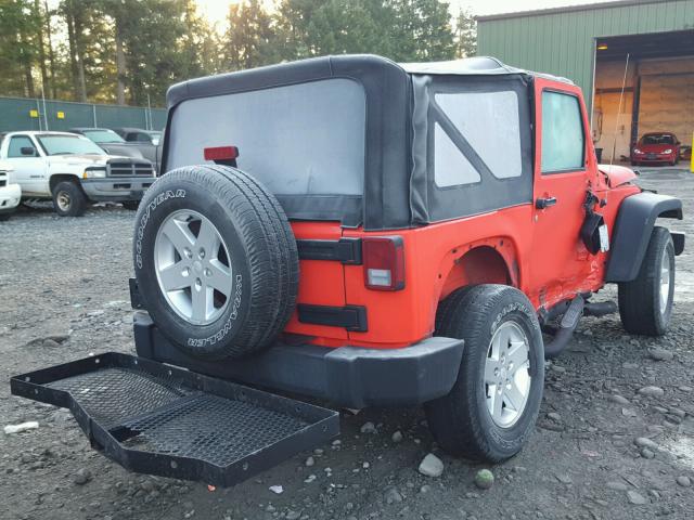 1C4AJWAG3DL678360 - 2013 JEEP WRANGLER S RED photo 4