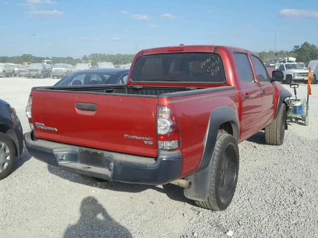 3TMJU62NX9M082415 - 2009 TOYOTA TACOMA DOU RED photo 4