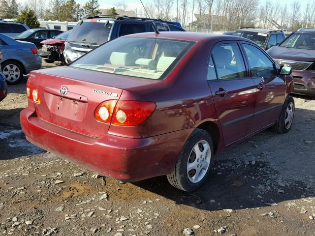 JTDBR32E252065730 - 2005 TOYOTA COROLLA CE RED photo 4