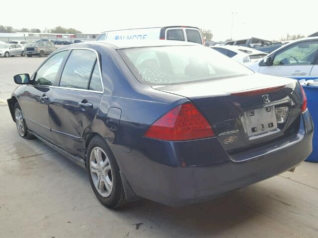 1HGCM56397A056329 - 2007 HONDA ACCORD SE BLUE photo 3