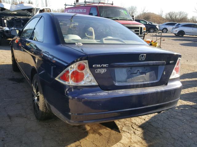 1HGEM22082L027873 - 2002 HONDA CIVIC EX BLUE photo 3
