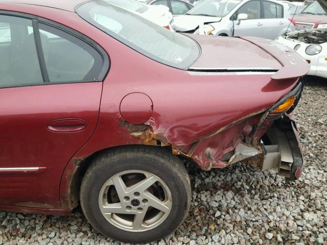 1G2HX52K034157619 - 2003 PONTIAC BONNEVILLE MAROON photo 9