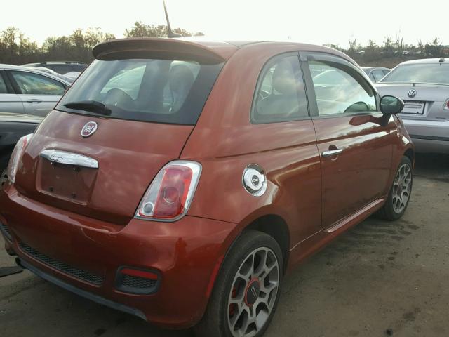 3C3CFFBR2CT287525 - 2012 FIAT 500 SPORT RED photo 4