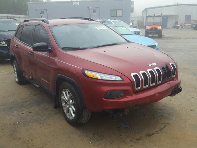 1C4PJLABXGW137998 - 2016 JEEP CHEROKEE S BURGUNDY photo 1