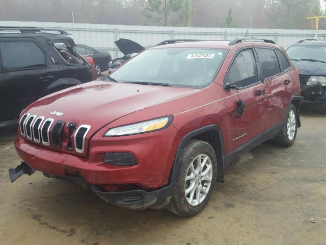 1C4PJLABXGW137998 - 2016 JEEP CHEROKEE S BURGUNDY photo 2