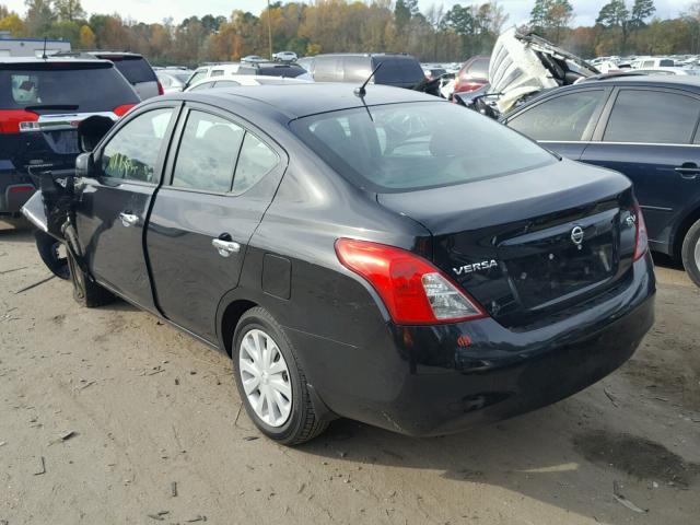 3N1CN7AP2CL865582 - 2012 NISSAN VERSA S BLACK photo 3