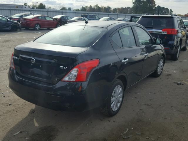 3N1CN7AP2CL865582 - 2012 NISSAN VERSA S BLACK photo 4