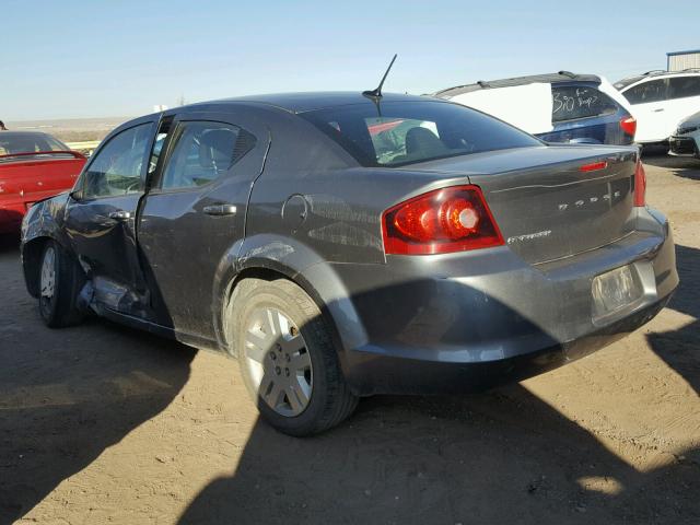 1C3CDZAB1CN128443 - 2012 DODGE AVENGER SE CHARCOAL photo 3