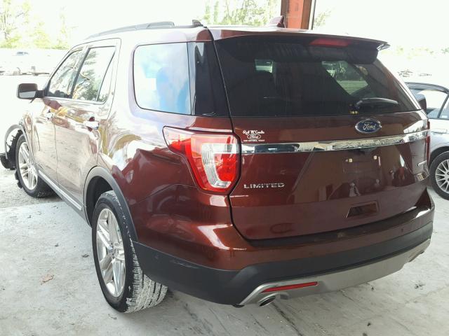 1FM5K7F80GGA51369 - 2016 FORD EXPLORER L BROWN photo 3