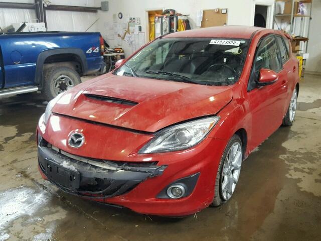JM1BL1H35A1200209 - 2010 MAZDA SPEED 3 RED photo 2